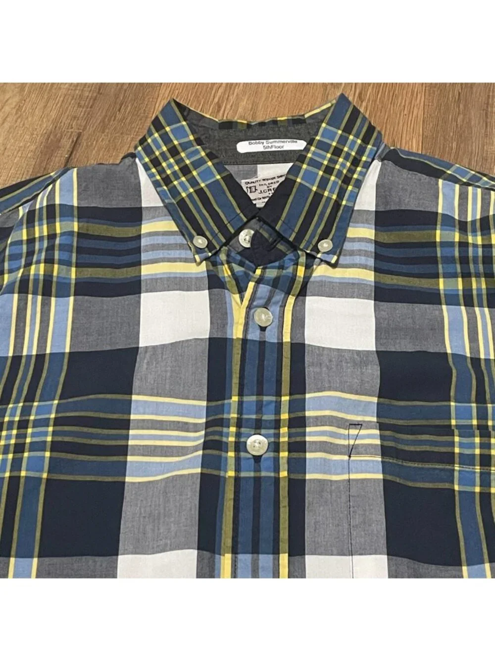 Vintage J.Crew Men’s M Plaid Cotton Button Down Shirt Made Mauritius